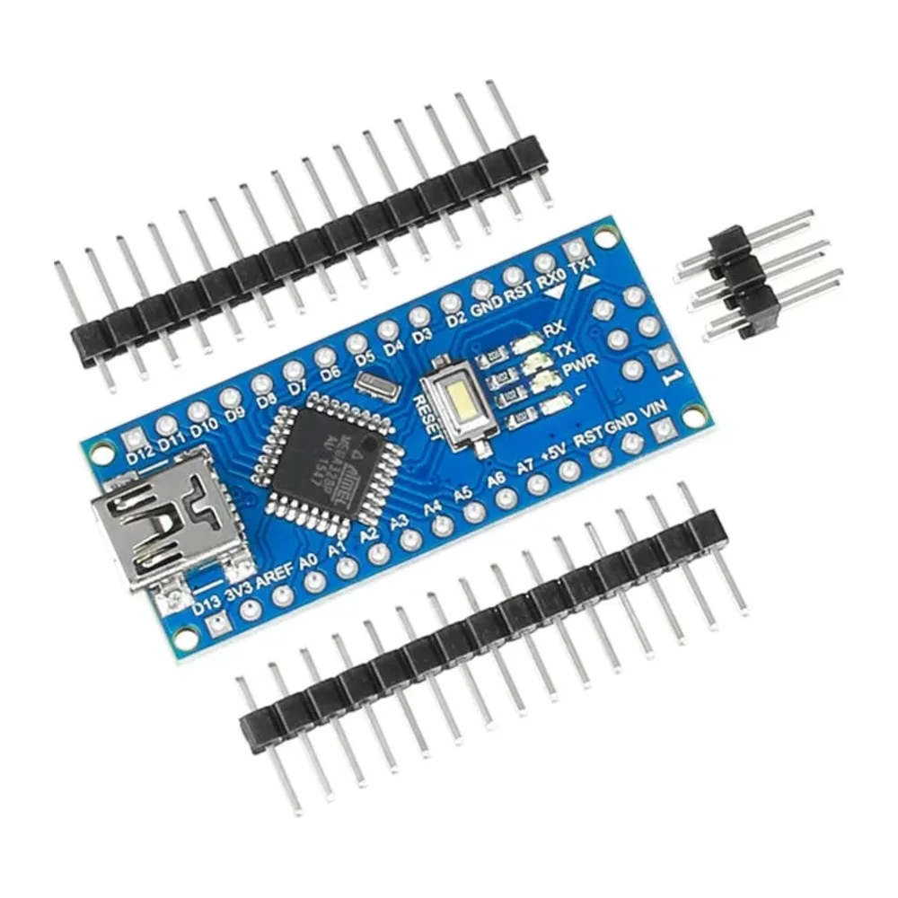 Nano V3 Board (ATmega328P, CH340) — Headers Soldered + USB Cable – view 2