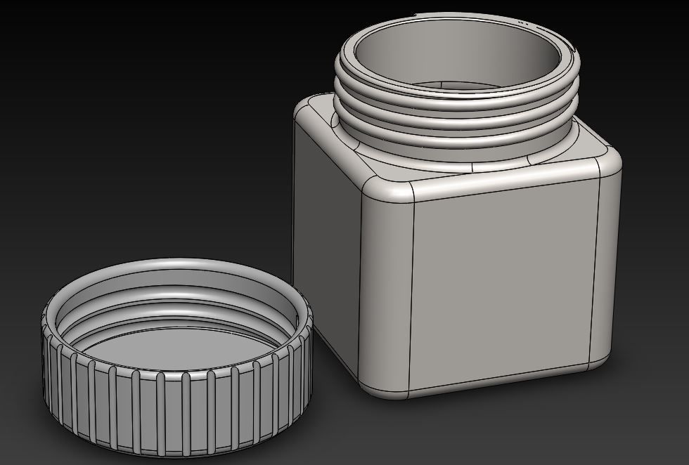 Plastic square jar with lid – view 3